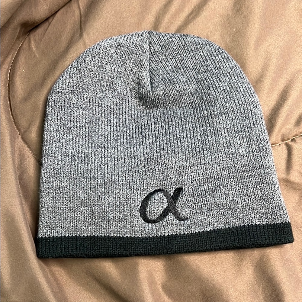 Gray and Black Alpha Knit Beanie